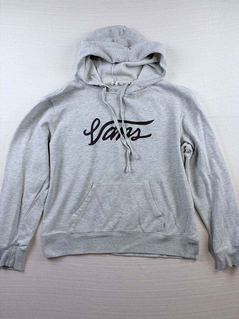 Women’s Vans Script Logo Hoodie Size XL Gray Pullover Fleece